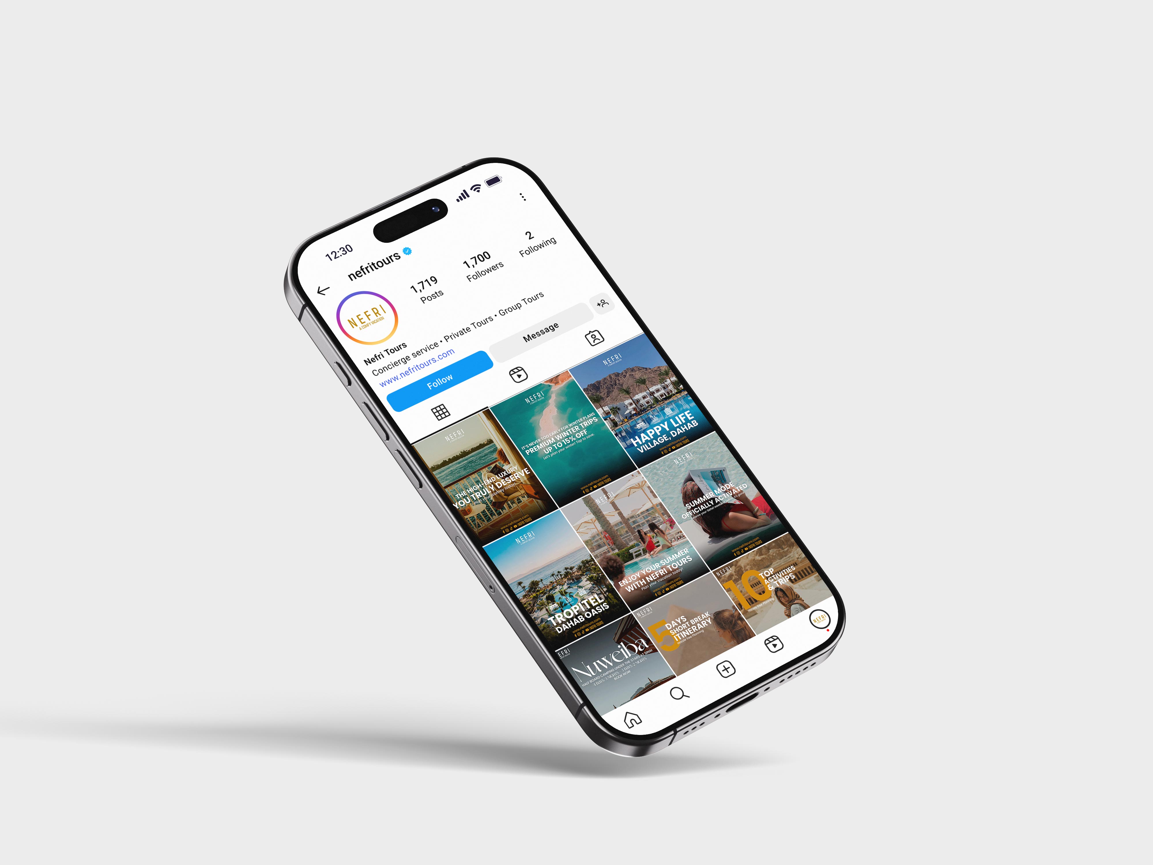 Instagram grid design for a boutique hotel